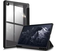 FINTIE Coque pour Samsung Galaxy Tab S6 Lite 10.4 Pouces 2024/2022/2020 - [Rangement de Stylet] Etui Arrière Transparent Claire Housse Antichoc Protection pour Tab S6 Lite, Noir