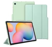 FINTIE Coque pour Samsung Galaxy Tab S6 Lite 10.4 Pouces 2024/2022/2020 - [Rangement de Stylet] Etui Arrière Transparent Givré, Housse Fine et Légère Pliable, Vert Pastel