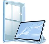 FINTIE Coque pour Samsung Galaxy Tab S6 Lite 10.4 Pouces 2024/2022/2020 - [Rangement de Stylet] Etui Arrière Transparent Claire Housse Antichoc Protection pour Tab S6 Lite, Bleu Ciel
