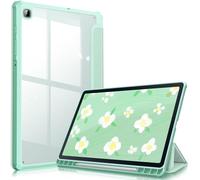 FINTIE Coque pour Samsung Galaxy Tab S6 Lite 10.4 Pouces 2024/2022/2020 - [Rangement de Stylet] Etui Arrière Transparent Claire Housse Antichoc Protection pour Tab S6 Lite, Vert Pastel