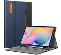 FINTIE Coque pour Samsung Galaxy Tab S6 Lite 10.4 Pouces 2024/2022/2020 - [Rangement de Stylet] Housse Multipositions Etui avec Poche Avant Fermeture Magnétique, Bleu/Noir