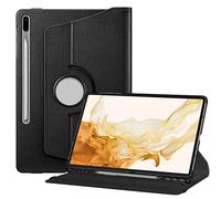 FINTIE Coque pour Samsung Galaxy Tab S8 Plus 2022 12.4 Pouces/Tab S7 FE 2021 / Tab S7 Plus 2020 - [Rangement de Stylet] Housse Rotative à 360° Étui Veille/Réveil Auto, Noir
