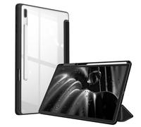 FINTIE Coque pour Samsung Galaxy Tab S8 Plus/S7 FE/S7 Plus 12.4 Pouces (2022/2021/2020) - Housse Transparente Claire Etui Antichoc Pochette Veille/Réveil Automatique, Noir