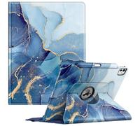 FINTIE Coque pour iPad Pro 13 Pouces 2024 M4 (A2925 / A2926 / A3007) - [Rangement de Stylet] Coque Rotative à 360° Étui Pivotant, Housse Veille/Réveil Automatique, Marbre Océan