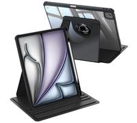 FINTIE Coque Rotative Fine pour iPad Air 13 Pouces M4/M3/M2 (2026/2025/2024) - [Rangement de Stylet] Étui Pivotant 360°, Housse Arrière Transparente, Noir