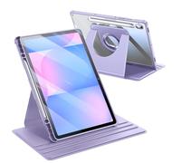 FINTIE Coque Rotative Fine pour Samsung Galaxy Tab S10 Lite 10.9 Pouces 2025 et Galaxy Tab S10 FE/S9 FE 10.9”/S9 11”, [Ranger Le Stylet] Étui Pivotant à 360° Housse Transparente, Violet