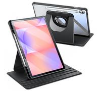 FINTIE Coque Rotative Fine pour Samsung Galaxy Tab S10 Lite 10.9 Pouces 2025 et Galaxy Tab S10 FE/S9 FE 10.9”/S9 11”, [Ranger Le Stylet] Étui Pivotant à 360° Housse Transparente, Noir