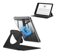 FINTIE Coque Rotative pour 7" Kindle Paperwhite (12e Gén)/Kindle Colorsoft | Support Rotatif 360° Magnétique Détachable, Coque Arrière Transparente, Veille/Réveil Auto, Antichoc, Noir