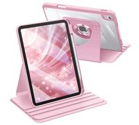 FINTIE Coque Rotative Fine pour iPad A16 11ème Génération 11 Pouces 2025 et iPad 10ème Génération 10.9” 2022, [Ranger Le Stylet] Housse Transparente Étui Pivotant à 360°, Rose Sakura