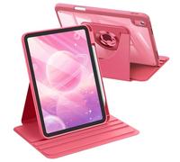 FINTIE Coque Rotative pour iPad A16 11e Génération 11"/iPad 10e Gén 10.9" | Housse Fine, Arrière Transparente, Étui Pivotant à 360° avec Porte-Stylet, Rose