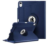 FINTIE Coque pour iPad Air 11 Pouces M3/M2 (2025/2024), iPad Air 5/4 10.9 Pouces (2022/2020) - [Rangement de Stylet] Étui Rotatif à 360° Housse Pivotante Veille/Réveil Auto, Bleu Marine