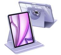 FINTIE Coque Rotative pour iPad Air 11 Pouces M3/M2 (2025/2024), iPad Air 5/4 10.9 Pouces (2022/2020), [Rangement de Stylet] Étui Pivotant à 360°, Housse Fine Transparente, Mauve