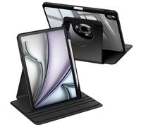 FINTIE Coque Rotative pour iPad Air 11 Pouces M3/M2 (2025/2024), iPad Air 5/4 10.9 Pouces (2022/2020), [Rangement de Stylet] Étui Pivotant à 360°, Housse Fine Transparente, Noir