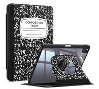 FINTIE Coque Rotative pour iPad Air 11 Pouces M4/M3/M2 (2026/2025/2024) et iPad Air 5/4 10.9”, [Rangement de Stylet] Étui Pivotant 360°, Housse Fine Transparente, Cahier Noir