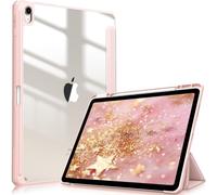 FINTIE Coque pour iPad Air 13 Pouces M4/M3/M2 (2026/2025/2024) - [Rangement de Stylet] Coque Transparente Claire, Étui Antichoc avec Bord en TPU Housse Pliable, Or Rose