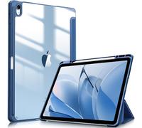FINTIE Coque Transparente Claire pour iPad Air 13 Pouces M4/M3/M2 | Étui Antichoc avec Bord en TPU, Housse Pliable avec Porte-stylet Intégré, Bleu Naval