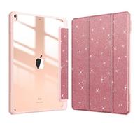 FINTIE Coque Compatible avec iPad Air 3ème Génération 2019 / iPad Pro 2017 10.5 Pouces - [Rangement de Pencil] Housse Transparent Etui Antichoc Veille/Réveil Automatique, Or Rose Pailleté