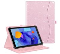 FINTIE Coque Universelle pour Tablette 10 Pouces (9''-10.5''/10.9''/11''), Housse Multipositions pour Tablette TECLAST, Blackview, YESTEL, YOTOPT, MEBERRY, OSCAL etc, Rose Clair Pailleté
