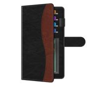 FINTIE Couverture de chéquier pour chéquier Personnel, Blocage RFID, Grande capacité, chèques Standard, Double avec Porte-Stylo, emplacements pour Cartes, Noir et Marron, Moderne