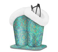 Fintie Double support de lunettes doublé en peluche avec base magnétique - Étui à lunettes anti-rayures en cuir vegan de qualité supérieure, ZA-Shades of Blue, Medium