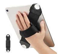 FINTIE Dragonne Rotative de Sécurité pour Tablette Universel 9" - 11" | pour iPad/Tablette Samsung Galaxy/Honor Pad etc, Support Universel et Antidérapant, Sangle Élastique, Noir