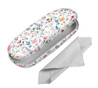 FINTIE Étui à lunettes rigide portable avec chiffon de nettoyage pour homme et femme, Fleur fantaisie, Small
