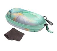 FINTIE Étui à Lunettes Rigide pour Femmes et Hommes - Universel Portable Étui pour Lunettes de Soleil Boite Lunette avec Fermeture Éclair et Clip