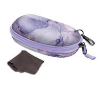 FINTIE Étui à Lunettes Rigide pour Femmes et Hommes - Universel Portable Étui pour Lunettes de Soleil Boite Lunette avec Fermeture Éclair et Clip