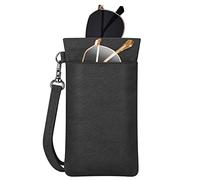 FINTIE Étui à Lunettes Souple pour 2 Lunettes - Double Pochette Lunettes de Soleil avec Main-bracelet détachable Portable pour Femme Homme