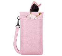 FINTIE Étui à Lunettes Souple pour 2 Lunettes - Double Pochette Lunettes de Soleil avec Main-bracelet détachable Portable pour Femme Homme