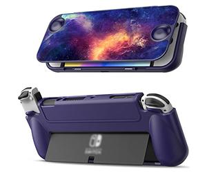 FINTIE Étui à Rabat pour Nintendo Switch OLED - [Protection d'écran] Coque de Protection Fine en TPU Souple avec Coque Avant magnétique Amovible et Prise en Main Ergonomique pour Switch OLED modèle