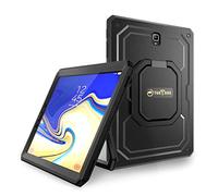 Fintie Étui Antichoc pour Samsung Galaxy Tab S4 10.5 2018 Model SM-T830/T835/T837, [Tuatara Magic Ring] [360 Rotating] Multi-Function Grip Stand Carry Cover w/Built-in Screen Protector, Black