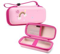 FINTIE Étui Compatible avec 3Doodler Start+Essentials (2024/2023) Ensemble de Stylo 3D, Boîte Antichoc Rigide pour Filament d'impression, Housse avec Dragonne (Étui Uniquement), Arc-en-Ciel Rose