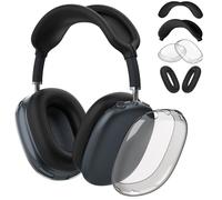 FINTIE Étui Compatible avec AirPods Max 2 2026 & AirPods Max 1 (2024/2020), Housse Écouteurs TPU Transparent, Protection Silicone Coussinets & Arceau, Noir