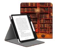 FINTIE Étui Compatible avec Kobo Libra 2 7 Pouces 2021 / Tolino Vision 6 - Coque Fixation Multipositions Housse avec Fonction Sommeil/Réveil Automatique, Bibliothèque