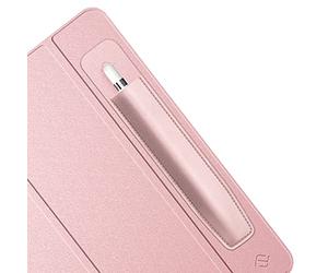 FINTIE Étui Compatible avec Pencil (USB-C) et Pencil (2e/1re Génération), Porte-Stylo Élastique Pochette Adhésive Housse de Protection pour Stylets, Or Rose