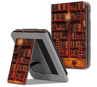 FINTIE Etui Compatible avec Tolino Vision 4 HD/Vision 3 HD/Vision 2 / Vision 1 / Shine 2 HD Liseuse avec Fente pour Carte Dragonne, (Z- Bibliothèque)