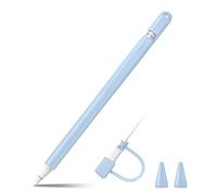 FINTIE Étui en Silicone Compatible avec Pencil (1ère Génération), Etui de Protection Léger Housse pour Stylo avec Couvercle de Points, Bleu Clair