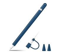 FINTIE Étui en Silicone Compatible avec Pencil (1ère Génération), Etui de Protection Léger Housse pour Stylo avec Couvercle de Points, Bleu