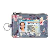 Fintie Étui fin à fermeture éclair pour carte d'identité, porte-monnaie, porte-monnaie, porte-monnaie, porte-monnaie, porte-monnaie avec anneau porte-clés