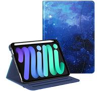 FINTIE Étui Folio pour iPad Mini 6 2021, Support Intelligent Multi-Angle avec Porte-Crayon et Poche, Mise en Veille/réveil Automatique pour iPad Mini 6ème génération 8,3", Ciel étoilé