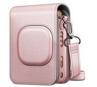 FINTIE Étui Housse Compatible avec Fujifilm Instax Mini LiPlay Hybrid - Sac de Caméra Caméra Pochette avec Bandoulière Amovible, Or Rose