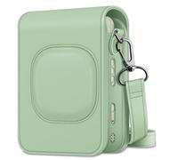 FINTIE Étui Housse Compatible avec Fujifilm Instax Mini LiPlay Hybrid - Sac de Caméra Caméra Pochette avec Bandoulière Amovible, Vert Agave