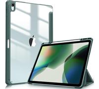 FINTIE Étui Hybride Compatible avec iPad Air 13" (2024) M2, Porte-Crayon intégré, Coque arrière Transparente, réveil Automatique, Vert Nuit
