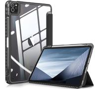FINTIE Étui Hybride Compatible avec iPad Pro 11" (2022/2021/2020/2018, 4e/3e/2e/1ère génération) - Coque Transparente Ultra Fine Antichoc avec Porte-Crayon, Veille/réveil Automatique, Noir Classique
