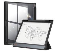 Fintie Étui Hybride Fin Compatible avec la Tablette BOOX Note Air3 C 10,3" Version 2023 - [Porte-Crayon intégré] - Coque arrière Transparente, Mise en Veille/réveil Automatique, Noir