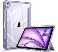 Fintie Étui Hybride Fin pour iPad Air 11" M2 (2024), iPad Air 5e/4e génération (2022/2020) 10,9", Coque arrière Transparente et Porte-Crayon, Violet