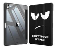 Fintie Étui Hybride Fin pour iPad Air 11" M2 (2024), iPad Air 5ème génération (2022) / iPad Air 4e génération (2020) 10,9 Pouces - Étui avec Dos Transparent et Porte-Stylo, Don't Touch