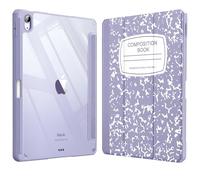 Fintie Étui Hybride Fin pour iPad Air 11" M3 (2025) / M2 (2024), iPad Air 5e (2022) / 4e génération (2020) 10,9" - Coque arrière Transparente et Porte-Crayon, Motif Composition Lilas