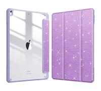 Fintie Étui hybride fin pour iPad Air 3e génération 10,5" 2019 / iPad Pro 10,5" 2017 - [Porte-crayon intégré] - Coque arrière transparente antichoc avec coque arrière transparente (violet pailleté)